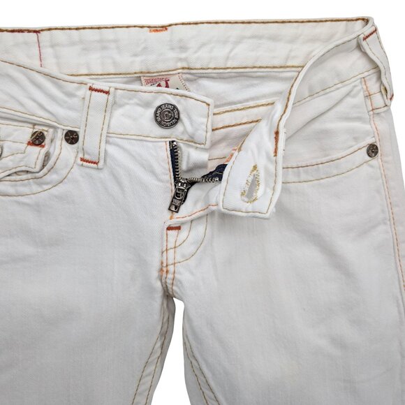 Vtg True Religion Joey Flare Jeans Womens White Ultra Low Rise Y2K Denim Size 27 - Picture 5 of 11
